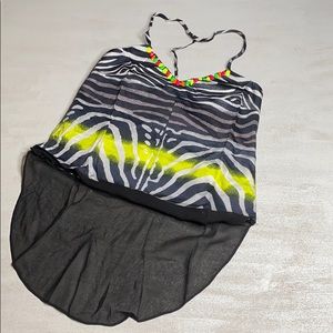 Bundle only LINE&DOT Zebra Print Tank with Neon Beads